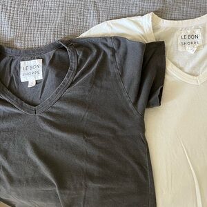 X2    le bon shoppe VINTAGE LA VIE TEE - WHITE & GREY - size small NWOT